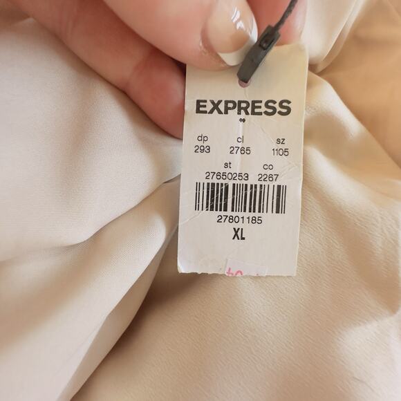 NWT Express High Rise Waisted Satin Maxi Slip Skirt Women Size XL Elastic Waist - Picture 8 of 12